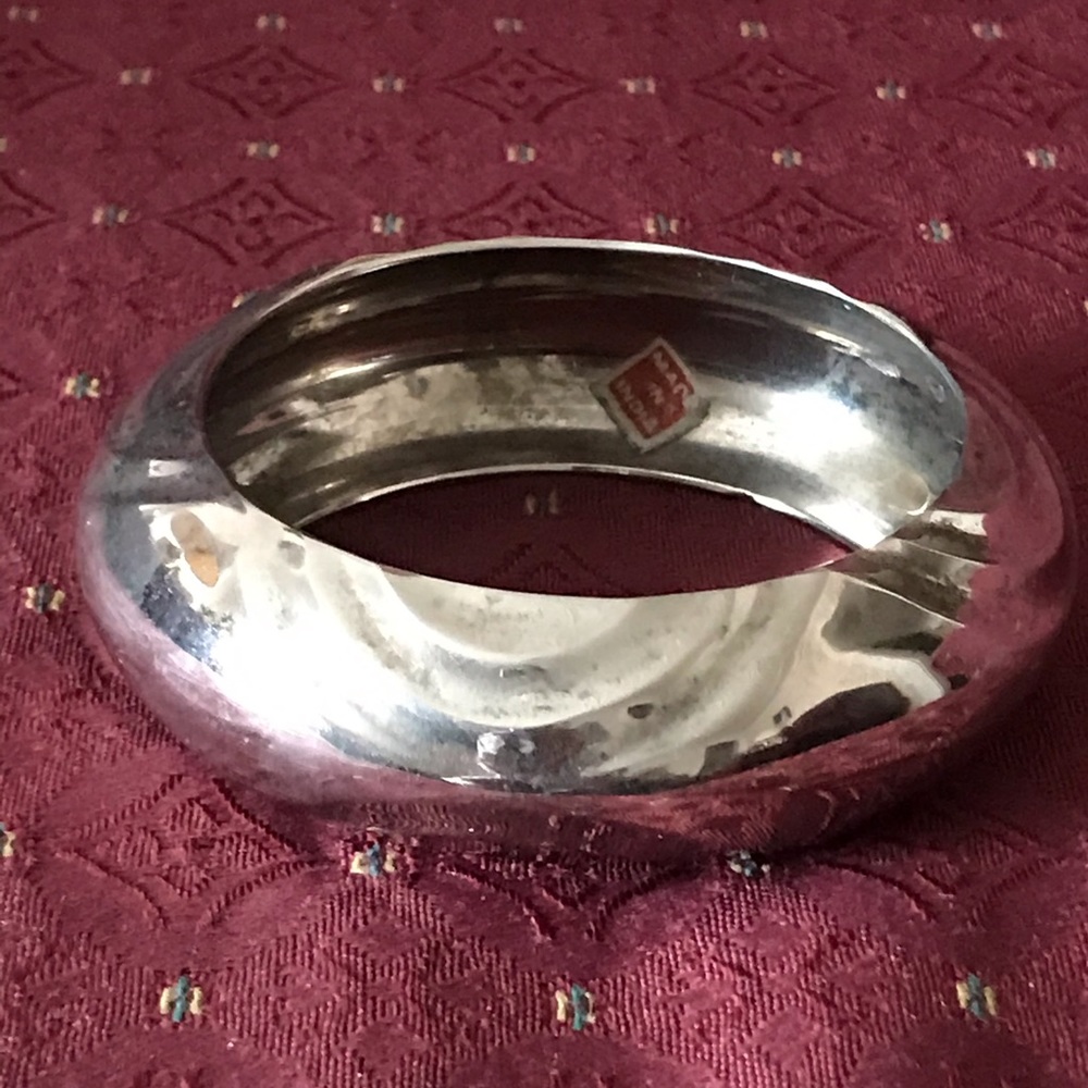 Chunky Silver Metal Bangle Bracelet Made in India